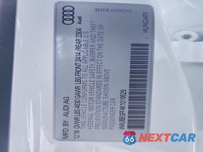 Zdjęcie 12 z 12 samochodu: 2019 AUDI A3 PREMIUM VIN:WAUBEGFF4K1019529 - miniatura