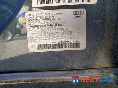 Zdjęcie 12 z 12 samochodu: 2009 AUDI Q5 3.2 VIN:WA1KK78R49A027184 - miniatura