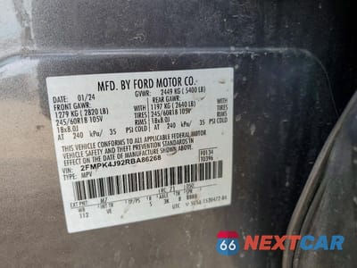 Zdjęcie 13 z 13 samochodu: 2024 FORD EDGE SEL VIN:2FMPK4J92RBA86268 - miniatura