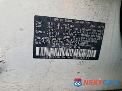Zdjęcie 12 z 12 samochodu: 2022 SUBARU OUTBACK PREMIUM VIN:4S4BTADC9N3153438 - miniatura
