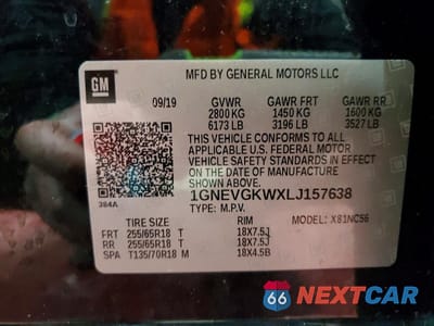 Zdjęcie 13 z 13 samochodu: 2020 CHEVROLET TRAVERSE LT VIN:1GNEVGKWXLJ157638 - miniatura