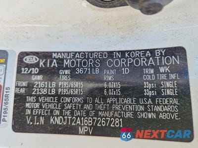 Zdjęcie 13 z 13 samochodu: 2011 KIA SOUL BASE VIN:KNDJT2A16B7267281 - miniatura
