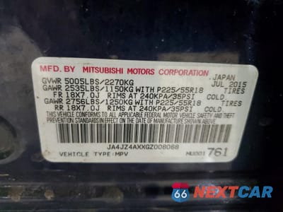 Zdjęcie 14 z 14 samochodu: 2016 MITSUBISHI OUTLANDER GT VIN:JA4JZ4AXXGZ008068 - miniatura