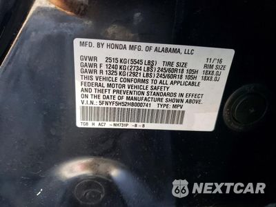 Zdjęcie 13 z 13 samochodu: 2017 HONDA PILOT EXL VIN:5FNYF5H52HB000741 - miniatura