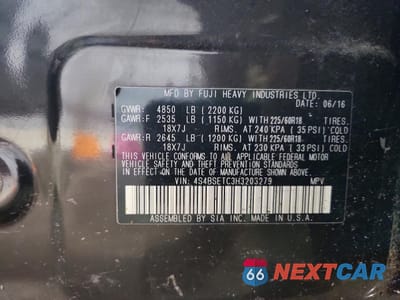 Zdjęcie 12 z 12 samochodu: 2017 SUBARU OUTBACK TOURING VIN:4S4BSETC3H3203279 - miniatura