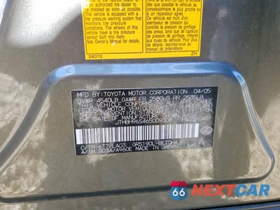 Zdjęcie 13 z 13 samochodu: 2006 LEXUS GS 300 VIN:JTHBH96S465009308 - miniatura