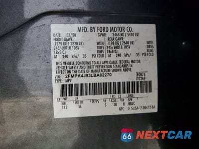 Zdjęcie 14 z 14 samochodu: 2020 FORD EDGE SEL VIN:2FMPK4J93LBA82270 - miniatura