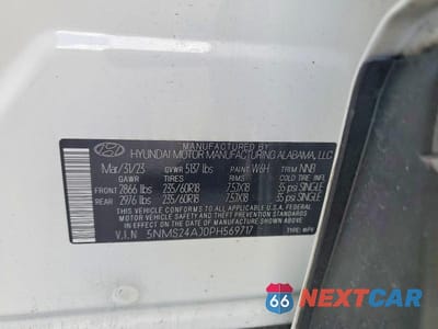 Zdjęcie 12 z 12 samochodu: 2023 HYUNDAI SANTA FE SEL VIN:5NMS24AJ0PH569717 - miniatura
