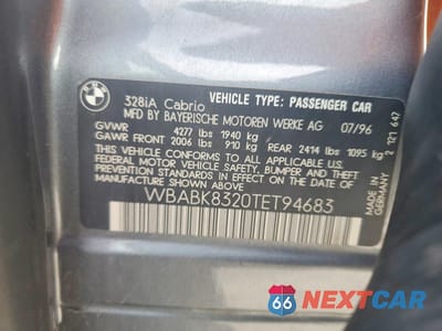 Zdjęcie 12 z 12 samochodu: 1996 BMW 328 IC AUTOMATIC VIN:WBABK8320TET94683 - miniatura