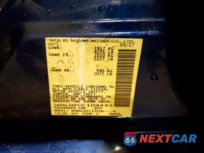 Zdjęcie 12 z 12 samochodu: 2018 NISSAN ALTIMA 2.5 SR VIN:1N4AL3AP2JC109445 - miniatura