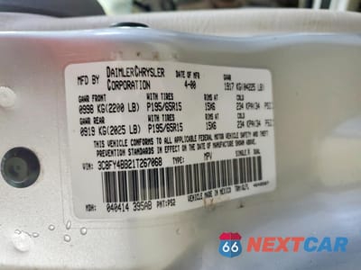 Zdjęcie 13 z 13 samochodu: 2001 CHRYSLER PT CRUISER VIN:3C8FY4BB21T267068 - miniatura