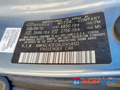 Zdjęcie 12 z 12 samochodu: 2010 HYUNDAI GENESIS 3.8L V6 VIN:KMHGC4DE0AU095460 - miniatura