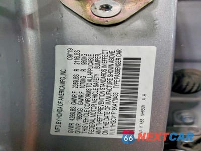 Zdjęcie 12 z 12 samochodu: 2019 HONDA ACCORD VIN:1HGCV1F18KA170433 - miniatura