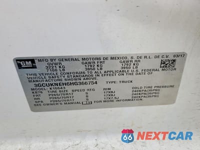 Zdjęcie 13 z 13 samochodu: 2017 CHEVROLET SILVERADO K1500 VIN:3GCUKNEH6HG366754 - miniatura