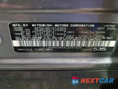 Zdjęcie 13 z 13 samochodu: 2020 MITSUBISHI ECLIPSE VIN:JA4AS3AA3LZ041529 - miniatura