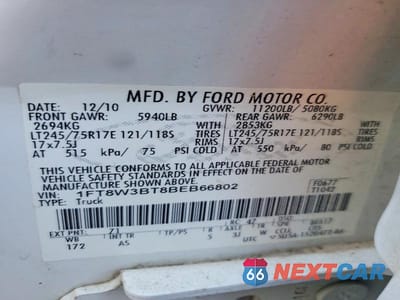 Zdjęcie 12 z 12 samochodu: 2011 FORD F350 SUPER DUTY UTILITY / SERVICE TRUCK VIN:1FT8W3BT8BEB66802 - miniatura