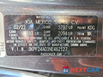 Zdjęcie 13 z 13 samochodu: 2022 KIA FORTE LXS VIN:3KPF24AD3NE462127 - miniatura