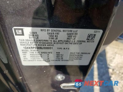 Zdjęcie 13 z 13 samochodu: 2011 GMC ACADIA SLE VIN:1GKKRPED8BJ308831 - miniatura