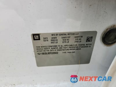 Zdjęcie 12 z 12 samochodu: 2014 CHEVROLET MALIBU LS VIN:1G11B5SL0EF228922 - miniatura