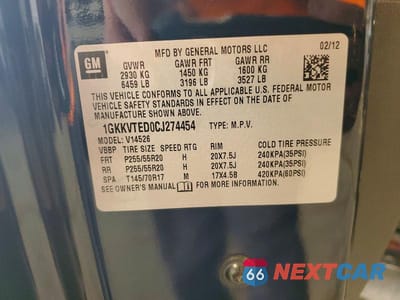 Zdjęcie 13 z 13 samochodu: 2012 GMC ACADIA DENALI VIN:1GKKVTED0CJ274454 - miniatura
