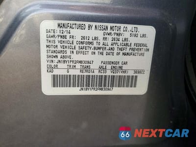Zdjęcie 12 z 12 samochodu: 2015 INFINITI Q70L 3.7 VIN:JN1BY1PR2FM830947 - miniatura