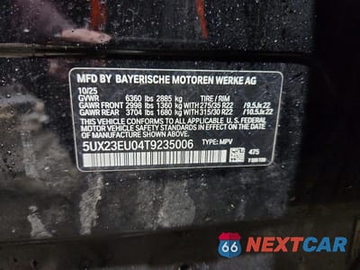 Zdjęcie 14 z 14 samochodu: 2026 BMW X5 XDRIVE40I VIN:5UX23EU04T9235006 - miniatura