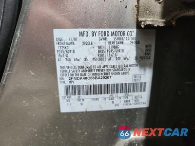 Zdjęcie 13 z 13 samochodu: 2008 FORD EDGE SEL VIN:2FMDK48C88BA29267 - miniatura