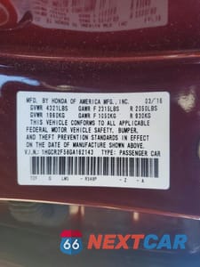 Zdjęcie 12 z 12 samochodu: 2016 HONDA ACCORD SPORT VIN:1HGCR2F58GA162143 - miniatura