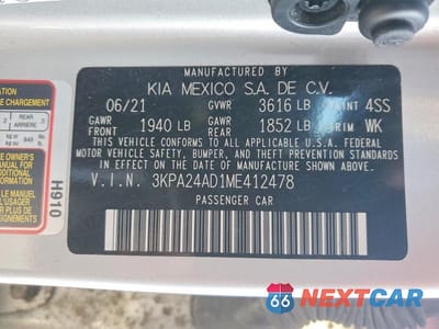 Zdjęcie 12 z 12 samochodu: 2021 KIA RIO LX VIN:3KPA24AD1ME412478 - miniatura
