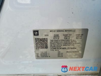 Zdjęcie 13 z 14 samochodu: 2020 CHEVROLET TRAVERSE LT VIN:1GNERGKW0LJ178454 - miniatura