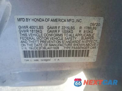 Zdjęcie 22 z 23 samochodu: 2020 ACURA ILX VIN:19UDE2F38LA011828 - miniatura