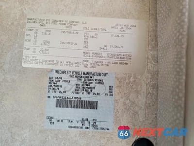 Zdjęcie 10 z 10 samochodu: 2004 FORD F550 SUPER DUTY RV VIN:1F6NF53SX40A10266 - miniatura