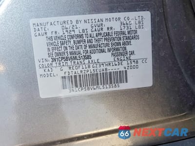 Zdjęcie 13 z 14 samochodu: 2021 NISSAN KICKS S VIN:3N1CP5BV6ML513585 - miniatura