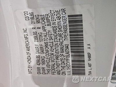 Zdjęcie 12 z 12 samochodu: 2020 HONDA ACCORD LX VIN:1HGCV1F15LA075443 - miniatura