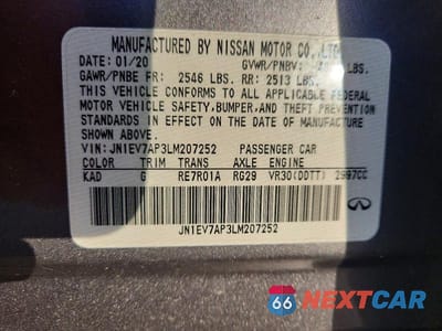 Zdjęcie 12 z 12 samochodu: 2020 INFINITI Q50 3.0T LUXE VIN:JN1EV7AP3LM207252 - miniatura