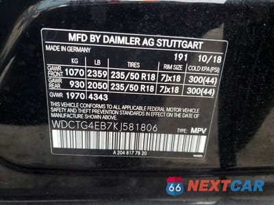 Zdjęcie 12 z 12 samochodu: 2019 MERCEDES-BENZ GLA 250 VIN:WDCTG4EB7KJ581806 - miniatura