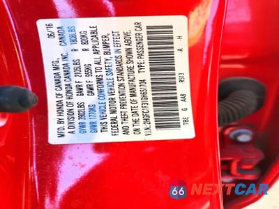 Zdjęcie 12 z 12 samochodu: 2016 HONDA CIVIC EX VIN:2HGFC1F31GH651704 - miniatura