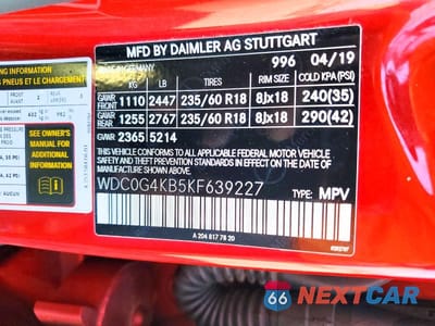 Zdjęcie 13 z 13 samochodu: 2019 MERCEDES-BENZ GLC 300 4MATIC VIN:WDC0G4KB5KF639227 - miniatura