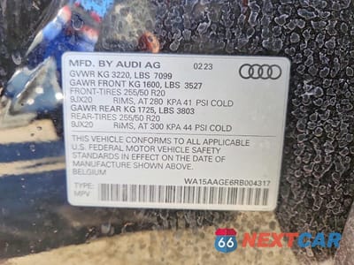 Zdjęcie 12 z 12 samochodu: 2024 AUDI Q8 E-TRON PREMIUM PLUS VIN:WA15AAGE6RB004317 - miniatura
