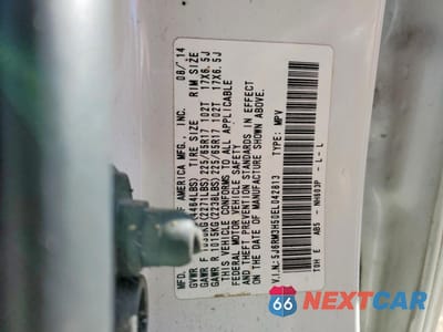 Zdjęcie 14 z 14 samochodu: 2014 HONDA CR-V EX VIN:5J6RM3H50EL042813 - miniatura