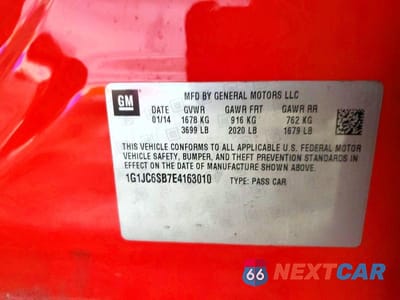 Zdjęcie 12 z 12 samochodu: 2014 CHEVROLET SONIC LT VIN:1G1JC6SB7E4163010 - miniatura