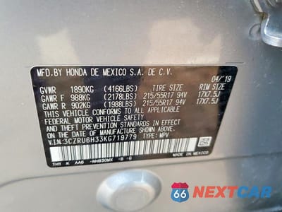 Zdjęcie 13 z 13 samochodu: 2019 HONDA HR-V LX VIN:3CZRU6H33KG719779 - miniatura