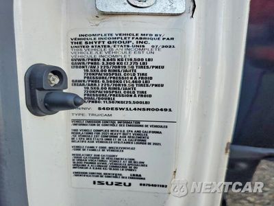 Zdjęcie 10 z 10 samochodu: 2022 ISUZU NRR DUMP TRUCK VIN:54DE5W1L4NSR00491 - miniatura