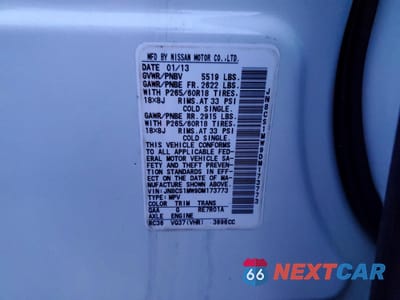 Zdjęcie 14 z 15 samochodu: 2013 INFINITI FX37 BASE VIN:JN8CS1MW9DM173773 - miniatura