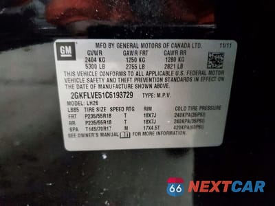 Zdjęcie 14 z 15 samochodu: 2012 GMC TERRAIN SLT VIN:2GKFLVE51C6193729 - miniatura