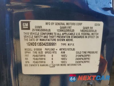 Zdjęcie 13 z 13 samochodu: 2004 CHEV TRAILBLAZER VIN:1GNDS13S342330991 - miniatura