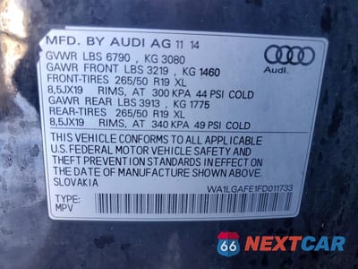 Zdjęcie 13 z 13 samochodu: 2015 AUDI Q7 PREMIUM PLUS VIN:WA1LGAFE1FD011733 - miniatura
