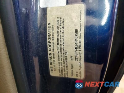 Zdjęcie 13 z 13 samochodu: 2001 CHRYSLER TOWN & COUNTRY EX VIN:2C4GP74L61R407500 - miniatura