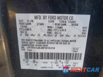 Zdjęcie 12 z 12 samochodu: 2008 FORD F150 VIN:1FTPX14538FB15318 - miniatura