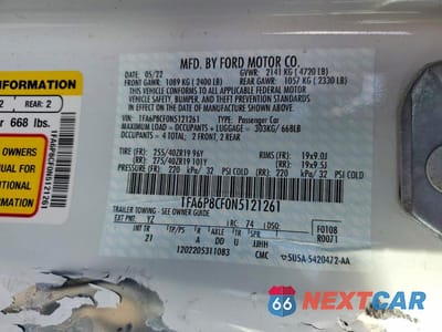 Zdjęcie 13 z 13 samochodu: 2022 FORD MUSTANG GT VIN:1FA6P8CF0N5121261 - miniatura